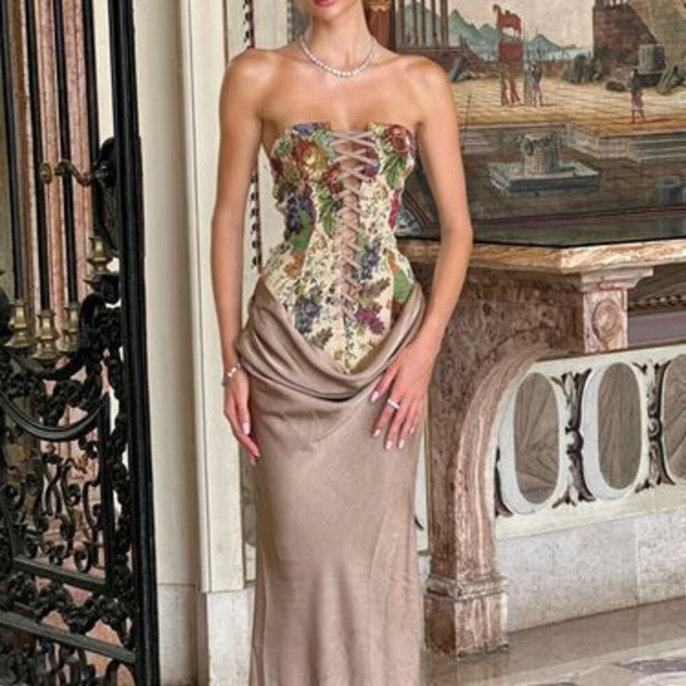Girl Of Your Dreams Gown - Taupe/combo - L